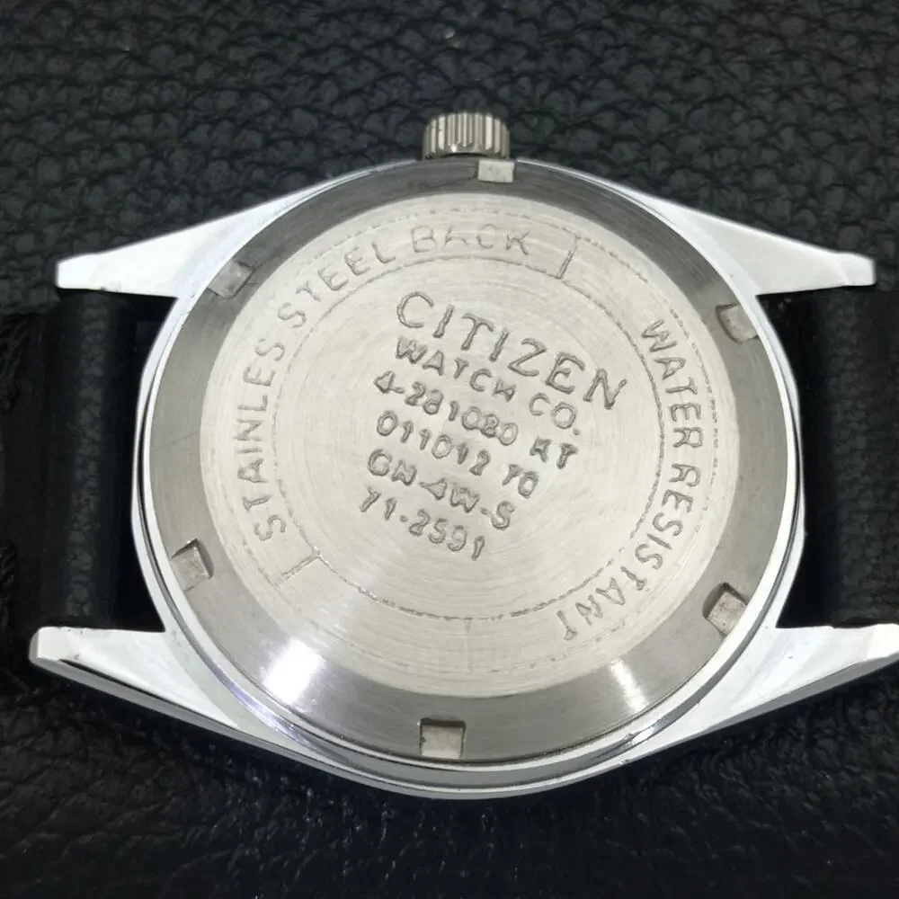 Vintage 1972 Arabic Citizen Automatic Mens Silver Watch W/daydate & Black accent